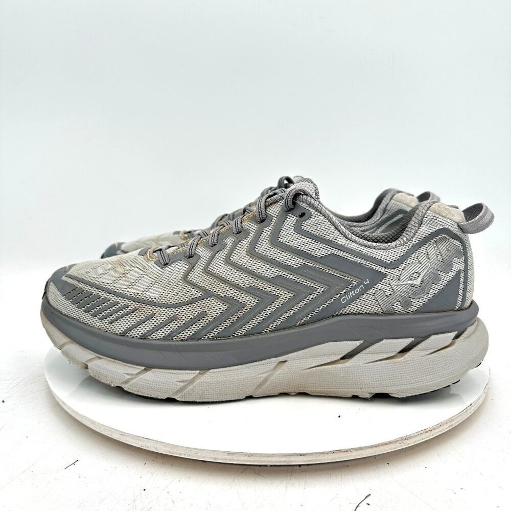 Hoka One One Clifton 4 Outdoor Voices Women Size 10.5 1108409-SLVR Grey Sneaker